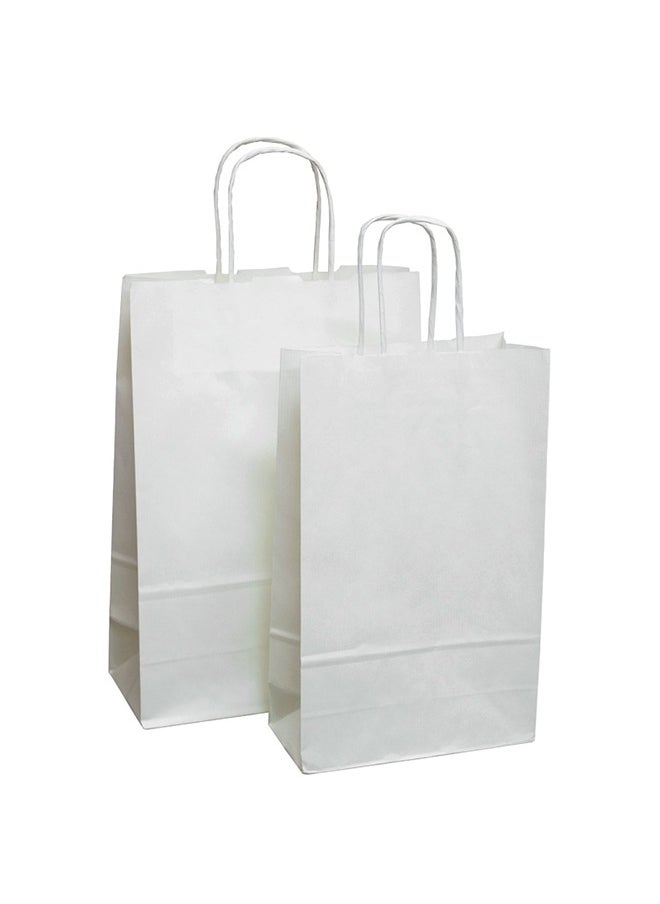 SNH Packing - SNH Packing Kraft Paper Bags with White Twisted Handles, 28x22x12 cm – Pack of 50 – Party Gift Bags for Weddings, Birthdays & Celebrations - Image 1