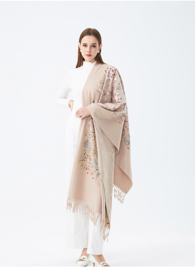 Sky cashmere - Embroidered Shawl - Image 1