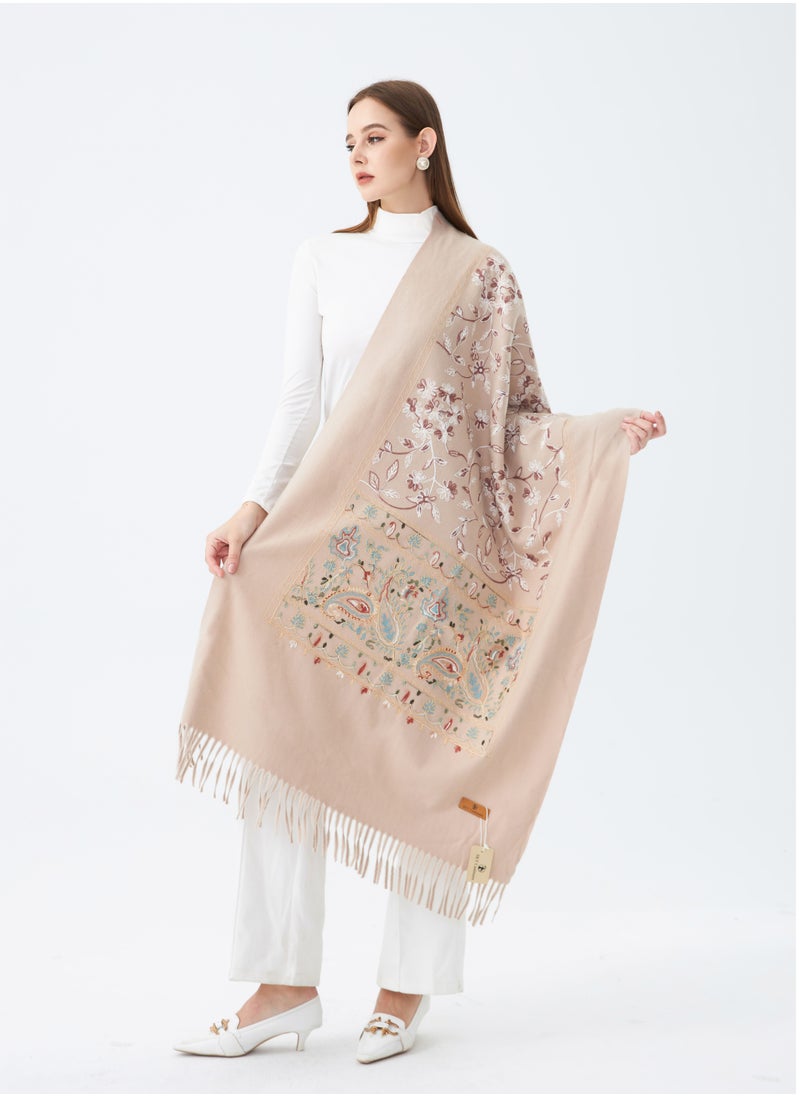 Sky cashmere - Embroidered Shawl - Image 1