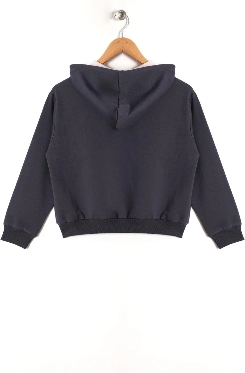 Zepkids Hooded Long Sleeve Smoke Color Girls Sweatshirt