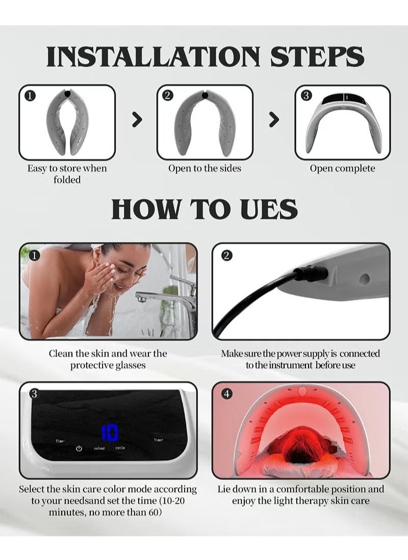 XiuWoo - Red Light Therapy Mask, Led Light Therapy for Face, 7 Colors Led Face Mask Facial Led Light Therapy Tool Skin Care Equipment at Home, Facial Neck Body Hand Beauty Mask - Image 1
