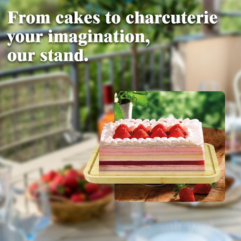 cutesun Wood Cake Stand with Lid, 12in Acacia Wood Cake Plate with Cover, Wooden Cake Display Stand with Acrylic Dome, Cake Holder Tray for Wedding Giftï¼ŒKitchen,Birthday,Parties,Baking Gifts - Image 5