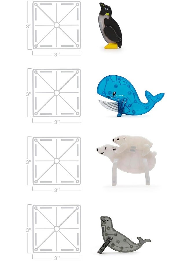 MAGNA-TILES Magna TilesÂ® Arctic Animals 25 Piece Set, Clear Colors  - Image 4