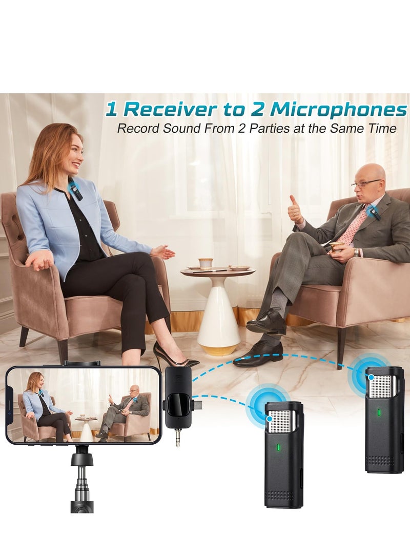 SYOSI Wireless Lavalier Microphone, Professional Microphones for iPhone Android Camera, 2.4G Ultra Low Delay Lapel Mic with Noise Reduction  - Image 4