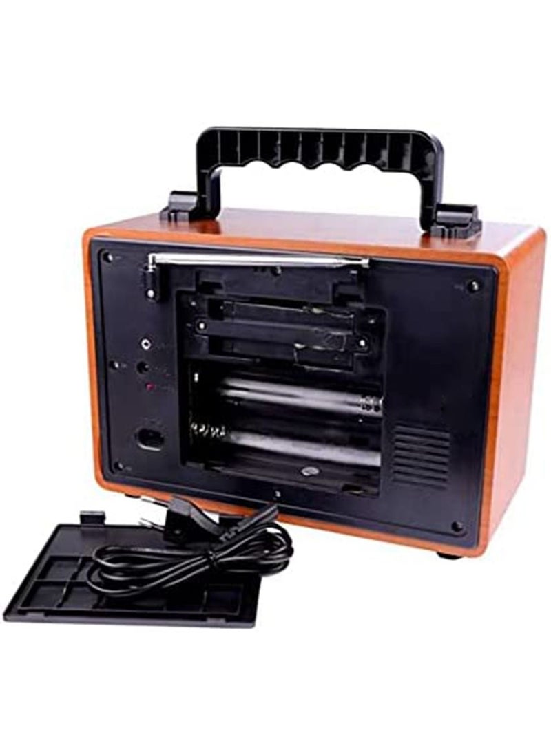 LIMOS - MD-1706 Portable Vintage Shortwave Radio with Bluetooth Speaker Rechargeable Battery - Image 1
