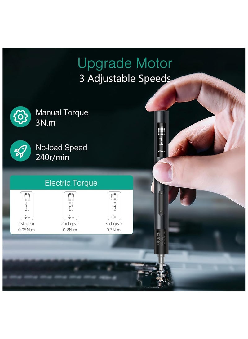 Zikra Electric Screwdriver Rechargeable 50 in 1 Precision Screwdriver Set Power Repair Tool Kit with 40 Bits Power Display, 3 Adjustable Torque LED Lights Magnetizer for Phone Camera Watch - Image 2