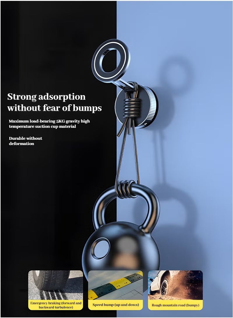 Vacuum Magnetic Suction Cup Phone Mount 360° Rotation Base HandsFree Adjustable Magnetic Car Phone Holder Magnetic Phone Holder Suitable for Car/Gym/Mirror/Smooth Surface - Image 5