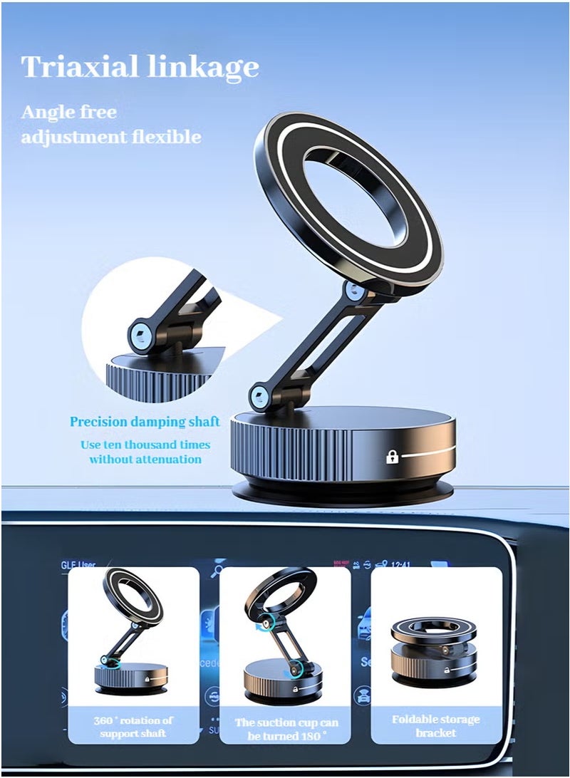 Vacuum Magnetic Suction Cup Phone Mount 360° Rotation Base HandsFree Adjustable Magnetic Car Phone Holder Magnetic Phone Holder Suitable for Car/Gym/Mirror/Smooth Surface - Image 2