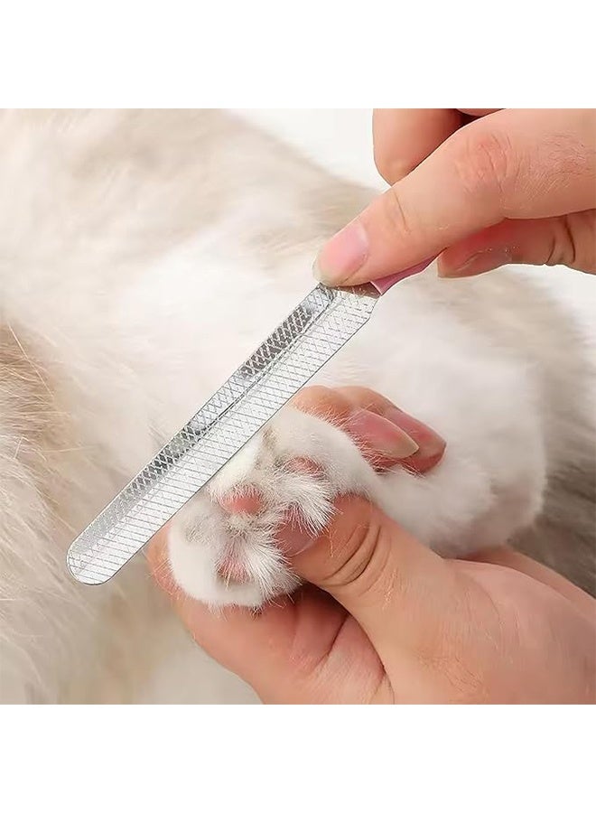 مقص أظافر القطط من قطعتين للمبتدئين والمصففين - مقص أظافر متين للحيوانات الأليفة - لوازم مع واقي أمان، لتجنب الإفراط في القطع - أداة تزيين للحيوانات الصغيرة والكلاب الصغيرة والقطط والأرانب والطيور والقطط الصغيرة (وردي) - Image 5