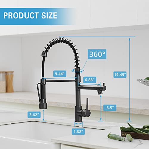 AIMADI Oil Rubbed Bronze Kitchen Faucet,AIMADI Commercial Style Spring Kitchen Sink Faucet,Modern Single Handle Single Hole Kitchen Faucets with Pull Down Sprayer - Image 4