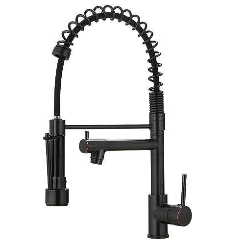 AIMADI Oil Rubbed Bronze Kitchen Faucet,AIMADI Commercial Style Spring Kitchen Sink Faucet,Modern Single Handle Single Hole Kitchen Faucets with Pull Down Sprayer - Image 1