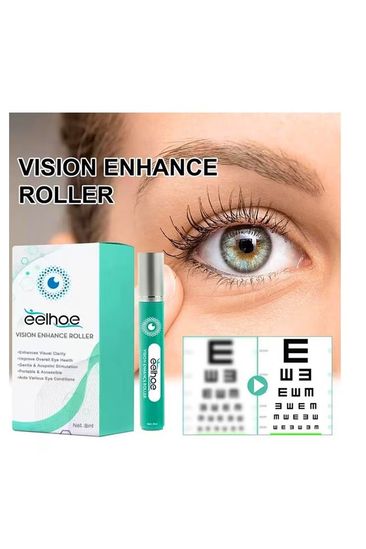 إيلهو تعزيز أسطوانة العين للنساء والرجال يخفف من التعب الجاف والمنتفخ يحسن راحة العين 8 مل عيون تدليك أسطوانة - Image 2