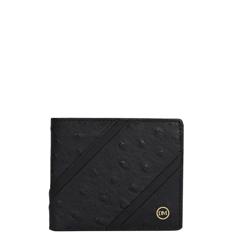 Da Milano Black Bifold Leather Mens Wallet