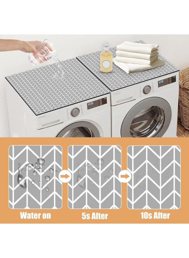 Relex 2PCS 23.6" x 25.6" Washer and Dryer Top Covers, Anti-Slip Dust-Proof Rubber Washing Machine Protector Mat for Laundry, Kitchen, and Home, Quick Drying and Durable - Image 3