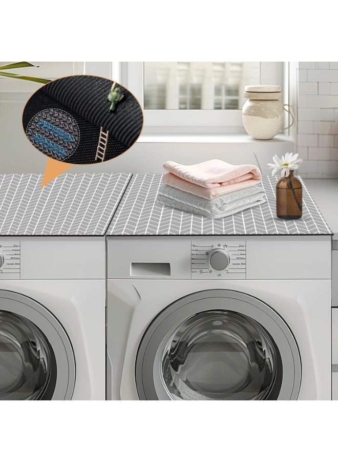 Relex 2PCS 23.6" x 25.6" Washer and Dryer Top Covers, Anti-Slip Dust-Proof Rubber Washing Machine Protector Mat for Laundry, Kitchen, and Home, Quick Drying and Durable - Image 4