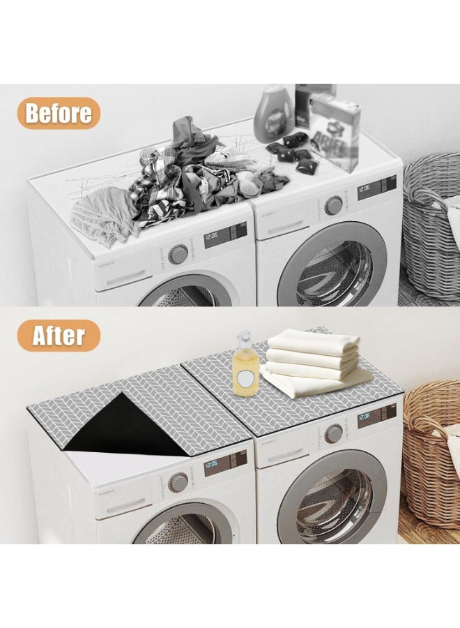 Relex 2PCS 23.6" x 25.6" Washer and Dryer Top Covers, Anti-Slip Dust-Proof Rubber Washing Machine Protector Mat for Laundry, Kitchen, and Home, Quick Drying and Durable - Image 5