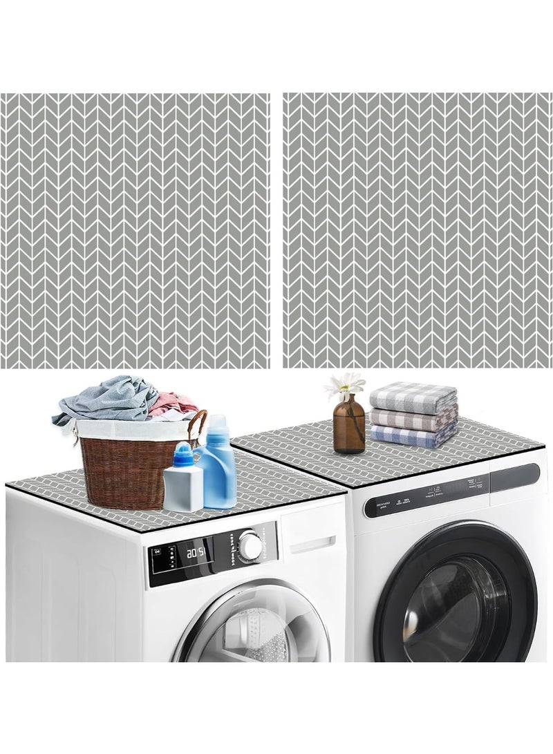 Relex 2PCS 23.6" x 25.6" Washer and Dryer Top Covers, Anti-Slip Dust-Proof Rubber Washing Machine Protector Mat for Laundry, Kitchen, and Home, Quick Drying and Durable - Image 1
