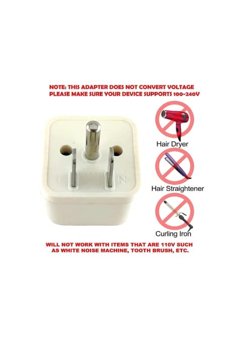 Mute Mute Universal Electrical Conversion Travel Adapter 3 Pin Plug Compatible India to USACanadaJapan More Type B Plug Type B Pack of 3  - Image 4