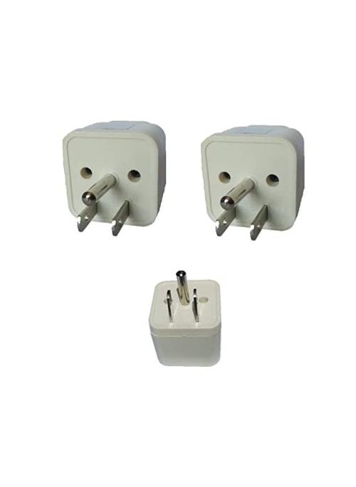 Mute Mute Universal Electrical Conversion Travel Adapter 3 Pin Plug Compatible India to USACanadaJapan More Type B Plug Type B Pack of 3  - Image 1