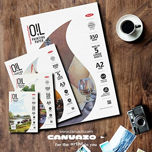 Anupam Oil Painting Paper - Canvas Embossed Paper - Acid Free -Canvas Textured Paper - A5 Size - 350 GSM - 20 Sheets - Image 5