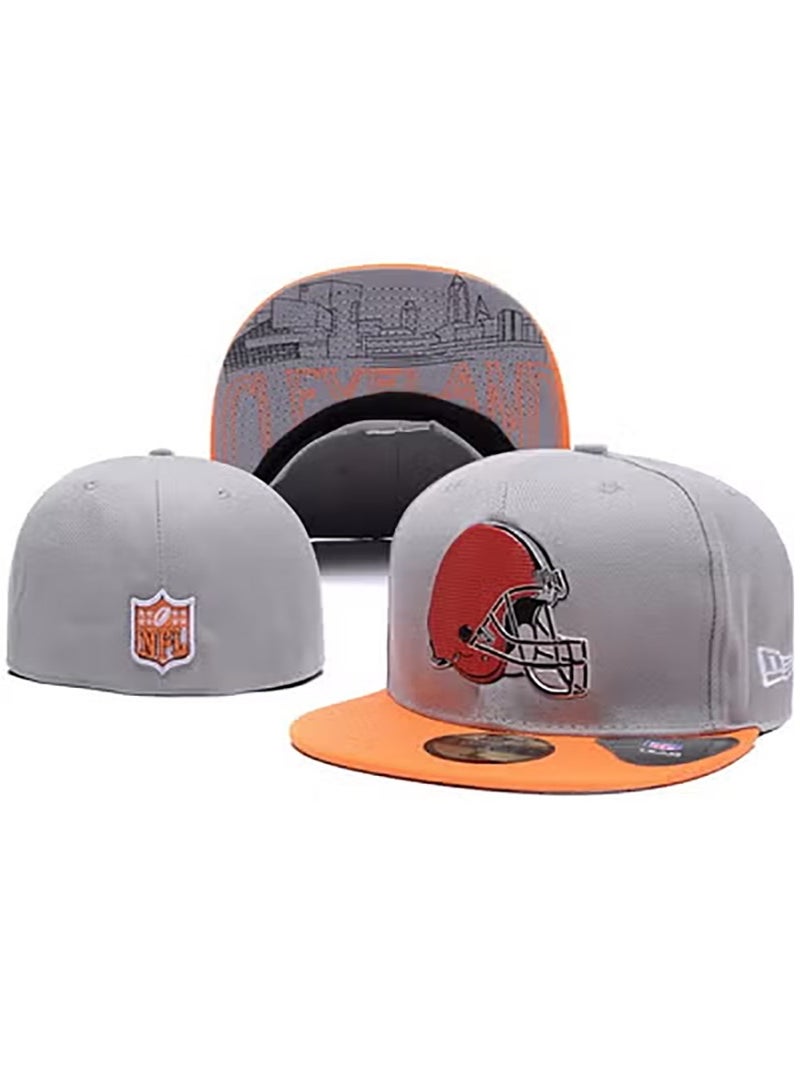 NEW ERA NFL Cleveland Browns Helmet Logo Gray - Orange Flat - Brim Cap, 57.7cm