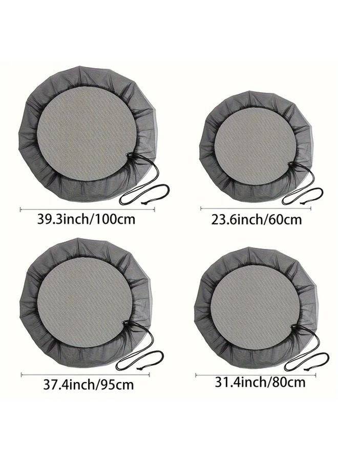 80cm Adjustable Rain Bucket Mesh Cover With Drawstring Leaf Proof Garden Water Collection Lid - Image 5