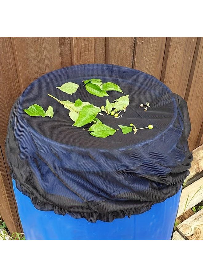 80cm Adjustable Rain Bucket Mesh Cover With Drawstring Leaf Proof Garden Water Collection Lid - Image 3