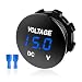 FSTURIOS DC 12V 24 V Voltmeter Gauge Car LED Digital Display Round Panel Voltage Gauge Meter Waterproof Mini Volt Tester Battery Monitor Indicator for Car Truck Marine Boat Blue - Image 2