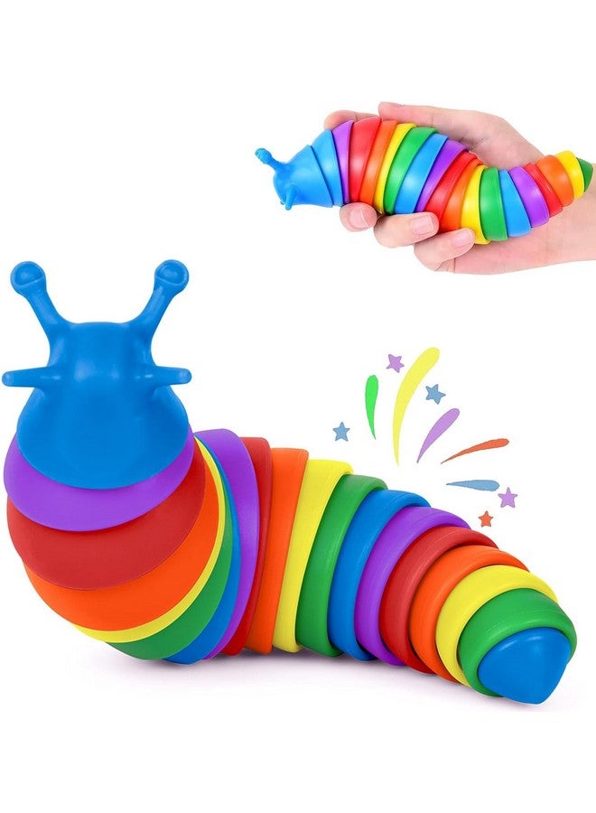 FunBlast Slug Toys - Small Slug Fidget Toys, Baby Toys, Sensory Toys for Kids, Clicks Sound Making Toy, Flexible Stretchable Joints Toy for Anxiety, Autism, Slug Fidget Toys (Pack of 1-Random) - Image 1