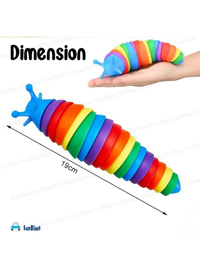 FunBlast Slug Toys - Small Slug Fidget Toys, Baby Toys, Sensory Toys for Kids, Clicks Sound Making Toy, Flexible Stretchable Joints Toy for Anxiety, Autism, Slug Fidget Toys (Pack of 1-Random) - Image 2
