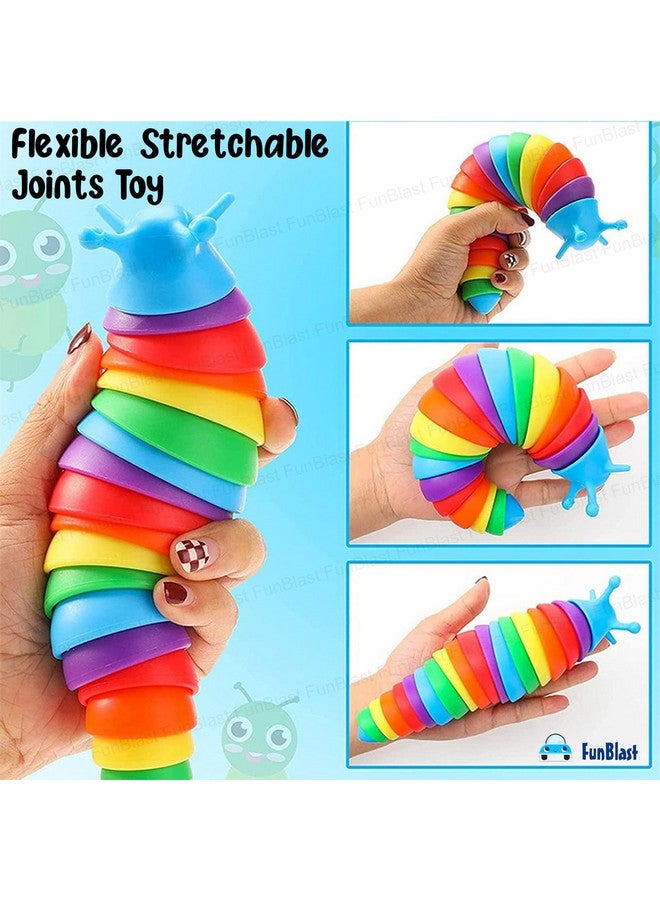FunBlast Slug Toys - Small Slug Fidget Toys, Baby Toys, Sensory Toys for Kids, Clicks Sound Making Toy, Flexible Stretchable Joints Toy for Anxiety, Autism, Slug Fidget Toys (Pack of 1-Random) - Image 5
