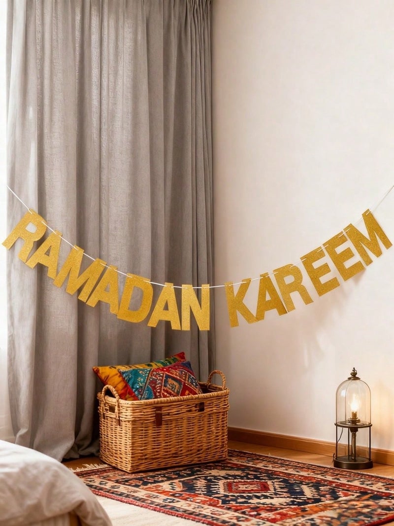 Ramadan Kareem Gold Letter Banner Large Hanging Wall Decoration - Image 2
