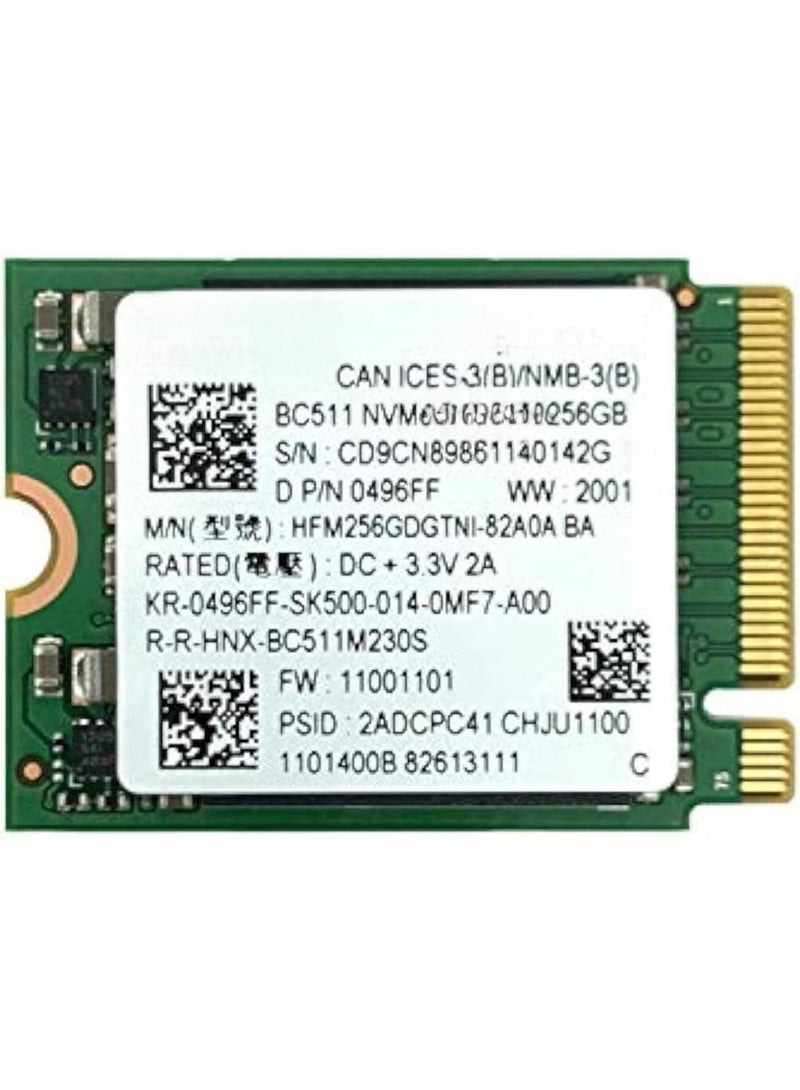 قرص SSD داخلي 256 جيجابايت NVMe - فائق السرعة، صغير جداً وعملي لـترقية اللابتوبات النحيفة - أداء عالي - Image 1