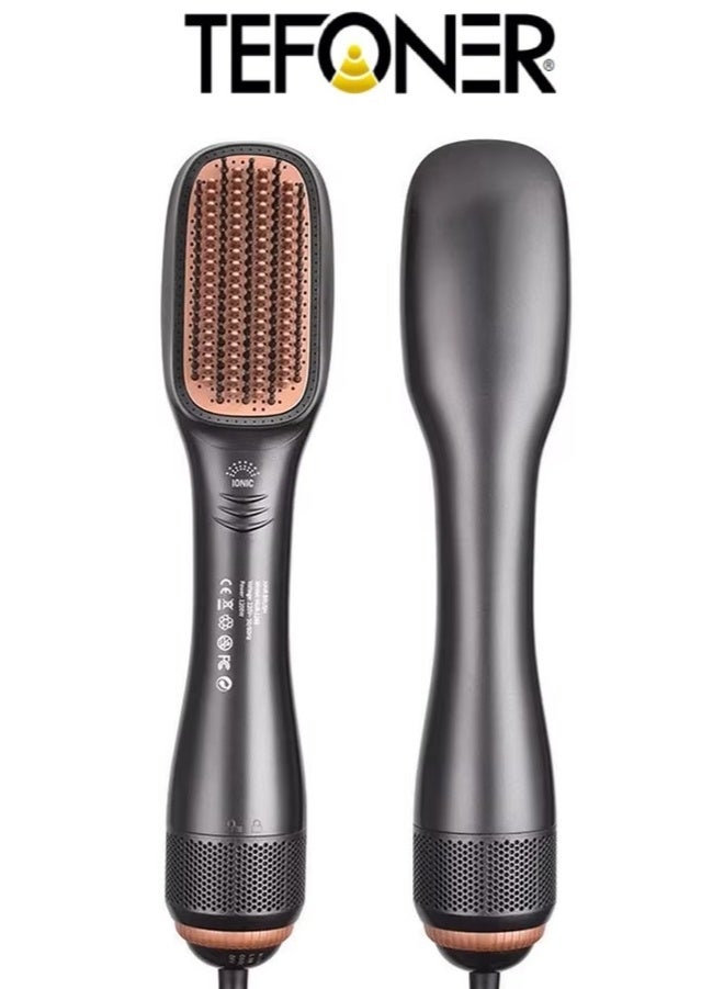 تيفونر مشط استشوار بثلاث اوضاع تشفيل. استشوار شعر سهل الاستخدام ويعمل بالكهرباء. سشوار شعر 2 في 1 يعمل ك مشط واستشوار. فرشة استشوار بقوة 1200 واط. فرشاة شعر حرارية لتنشيف  واستشوار الشعر. مشط حراري من تيفونر. - Image 1