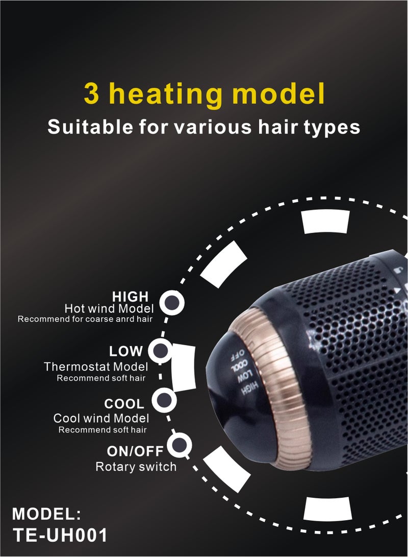 تيفونر مشط استشوار بثلاث اوضاع تشفيل. استشوار شعر سهل الاستخدام ويعمل بالكهرباء. سشوار شعر 2 في 1 يعمل ك مشط واستشوار. فرشة استشوار بقوة 1200 واط. فرشاة شعر حرارية لتنشيف  واستشوار الشعر. مشط حراري من تيفونر. - Image 5