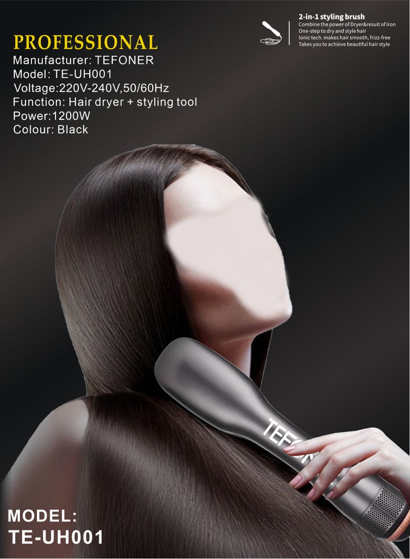 تيفونر مشط استشوار بثلاث اوضاع تشفيل. استشوار شعر سهل الاستخدام ويعمل بالكهرباء. سشوار شعر 2 في 1 يعمل ك مشط واستشوار. فرشة استشوار بقوة 1200 واط. فرشاة شعر حرارية لتنشيف  واستشوار الشعر. مشط حراري من تيفونر. - Image 3