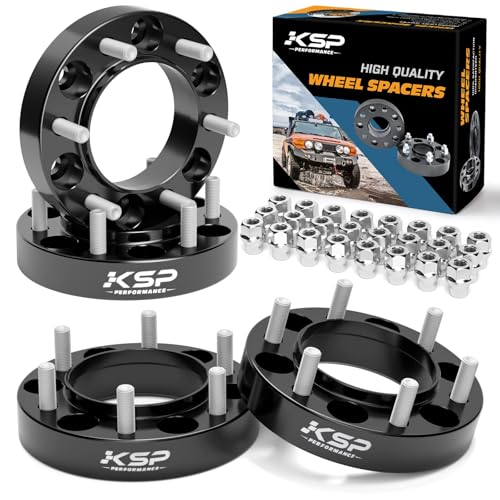 KSP PERFORMANCE KSP 1.25" Wheel Spacers for Tacoma 6 Lug Wheel,4pcs 6x5.5 Hubcentric Spacer fit for 4runner Tundra Fj Cruiser Sequoia,32mm Forged Spacer with 12x1.5 Stud 106mm Center Bore,6x139.7 Aluminum Tire Spacer - Image 1