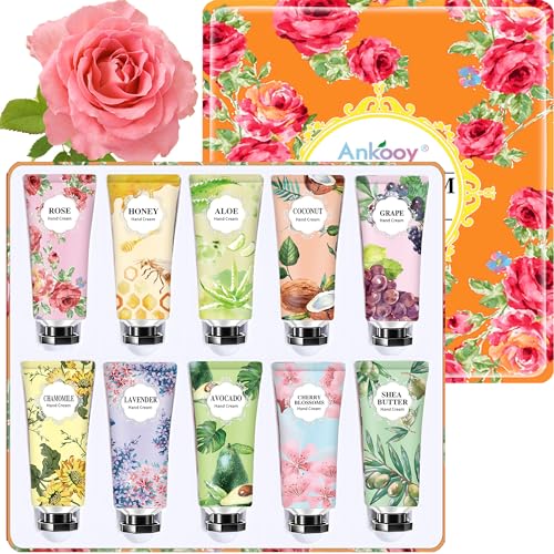 10 Pack Hand Cream Gifts SetMothers Day GiftsBirthday Gifts for WomenNatural Plant Fragrance Scented Hand Lotion Travel Size Mini Lotion Shea ButterTeacher GiftsGift for Mom Thank You Gifts
