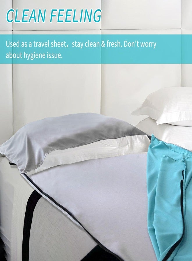 NewDoar Sleeping Bag Liner 215 * 85cm Portable Lightweight Travel Sheet with Pillow Slot Ultralight Soft Camping Sleeping Bag Liner Pongee Fabric for Camping Hiking Backpacking Hotels Hostels - Image 4