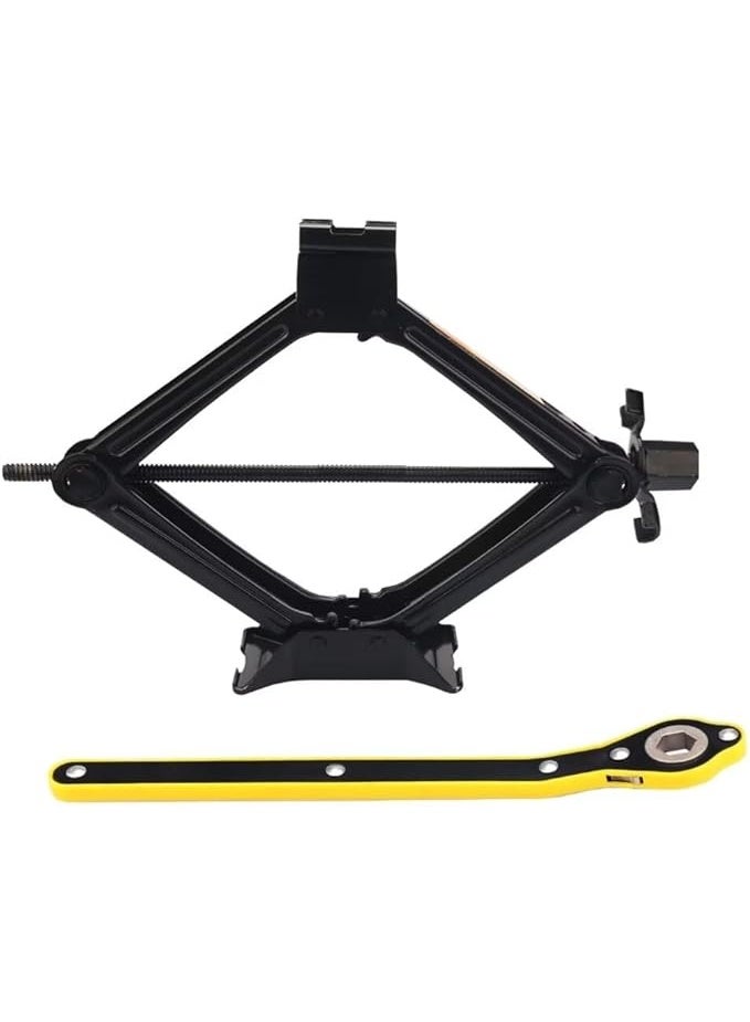 2-Ton Scissor Car Jack Kit - Heavy Duty Tire Changing Set - Easy-to-Use with Effort-Saving Ratchet Handle - Portable for Emergency Use - Image 1