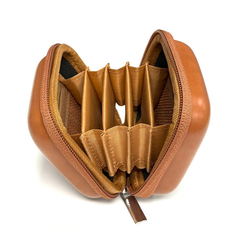 Camera Lens Filter Storage Bag - Brown 5-Pocket 67mm Max Diameter Durable Scratch-Free Protective Case with Zipper Closure Compact Lightweight for Photographers Outdoor Travel - Image 4
