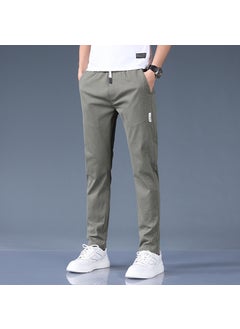 Generic 2023 Spring Summer New Mens Casual Straight-Leg Slim Fit Smooths Your Silhouette Elastic Sweatpants Trendy Cargo Pants Youth 511 Army Green-HC 