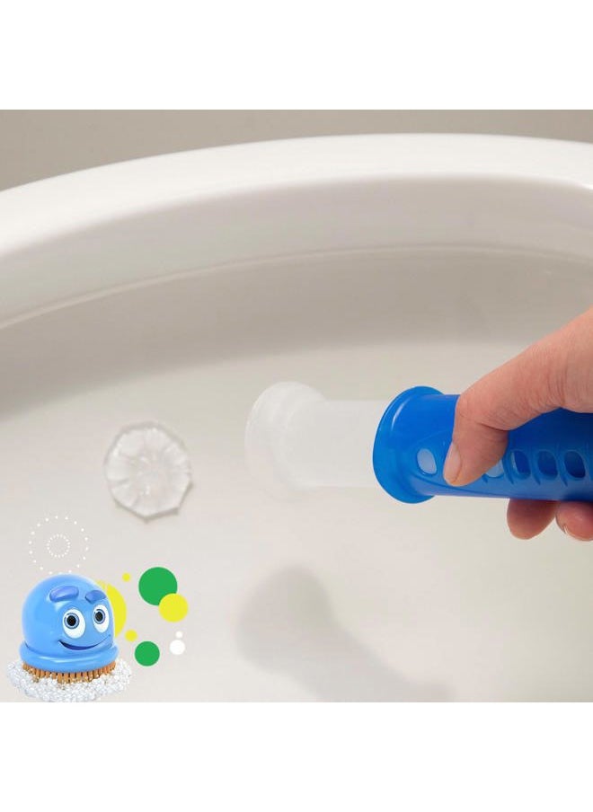 Scrubbing Bubbles - Fresh Gel Toilet Bowl Cleaning Stamps, Helps Keep Toilet Clean and Helps Prevent Limescale & Rings, Rainshower Scent, 1 Dispenser with 24 Fresh Gel Stamps - Image 1