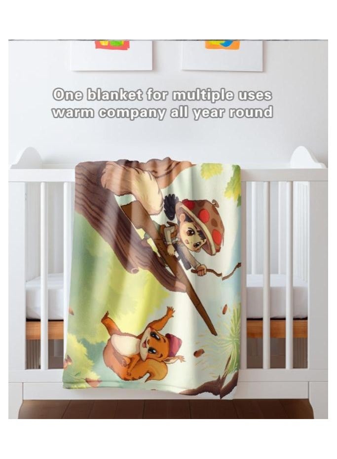 general Children's or student cartoon flannel thin blanket (warm and comfortable, suitable for sleep, games) 100cm*150cm - 1063 - Image 1