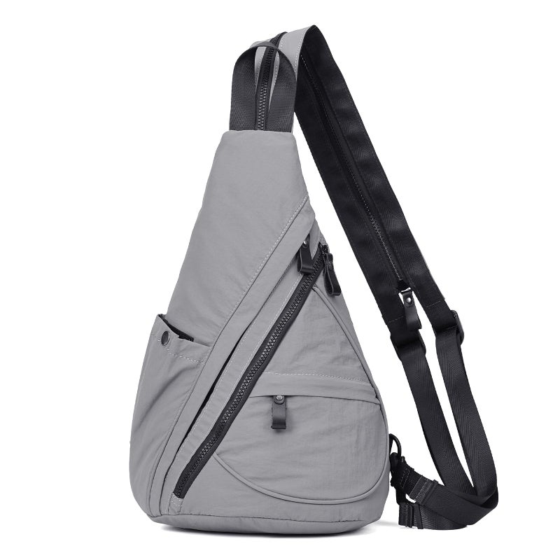 KL928 Crossbody Sling Backpack Nylon Cross Body Bag Travel Hiking Shoulder Bags Daypack Rucksack Unisex (Grey) - Image 1