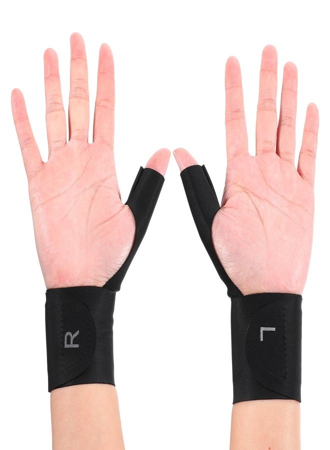 KFHENSOMR 2 Pcs Thumb Wrist Brace Compression Sleeve for Arthritis Pain Relief Protector, Elastic Wrist Support Glove for Women and Men Hand Pain Relief, Arthritis, Tendonitis, Sprain (Black) - Image 1