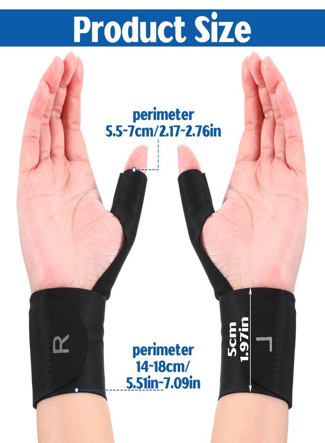 KFHENSOMR 2 Pcs Thumb Wrist Brace Compression Sleeve for Arthritis Pain Relief Protector, Elastic Wrist Support Glove for Women and Men Hand Pain Relief, Arthritis, Tendonitis, Sprain (Black) - Image 2