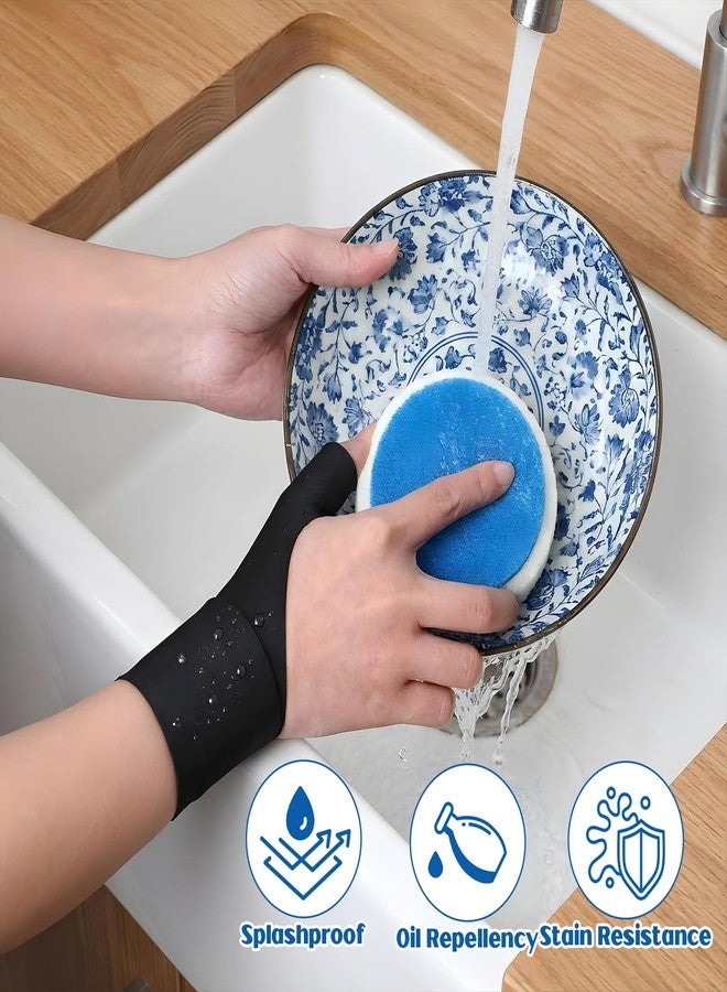 KFHENSOMR 2 Pcs Thumb Wrist Brace Compression Sleeve for Arthritis Pain Relief Protector, Elastic Wrist Support Glove for Women and Men Hand Pain Relief, Arthritis, Tendonitis, Sprain (Black) - Image 4