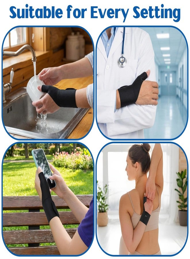 KFHENSOMR 2 Pcs Thumb Wrist Brace Compression Sleeve for Arthritis Pain Relief Protector, Elastic Wrist Support Glove for Women and Men Hand Pain Relief, Arthritis, Tendonitis, Sprain (Black) - Image 5