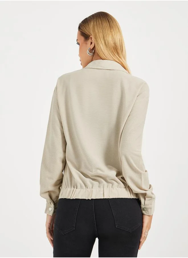 Styli Regular Fit Regular Length Corduroy Bomber Jacket